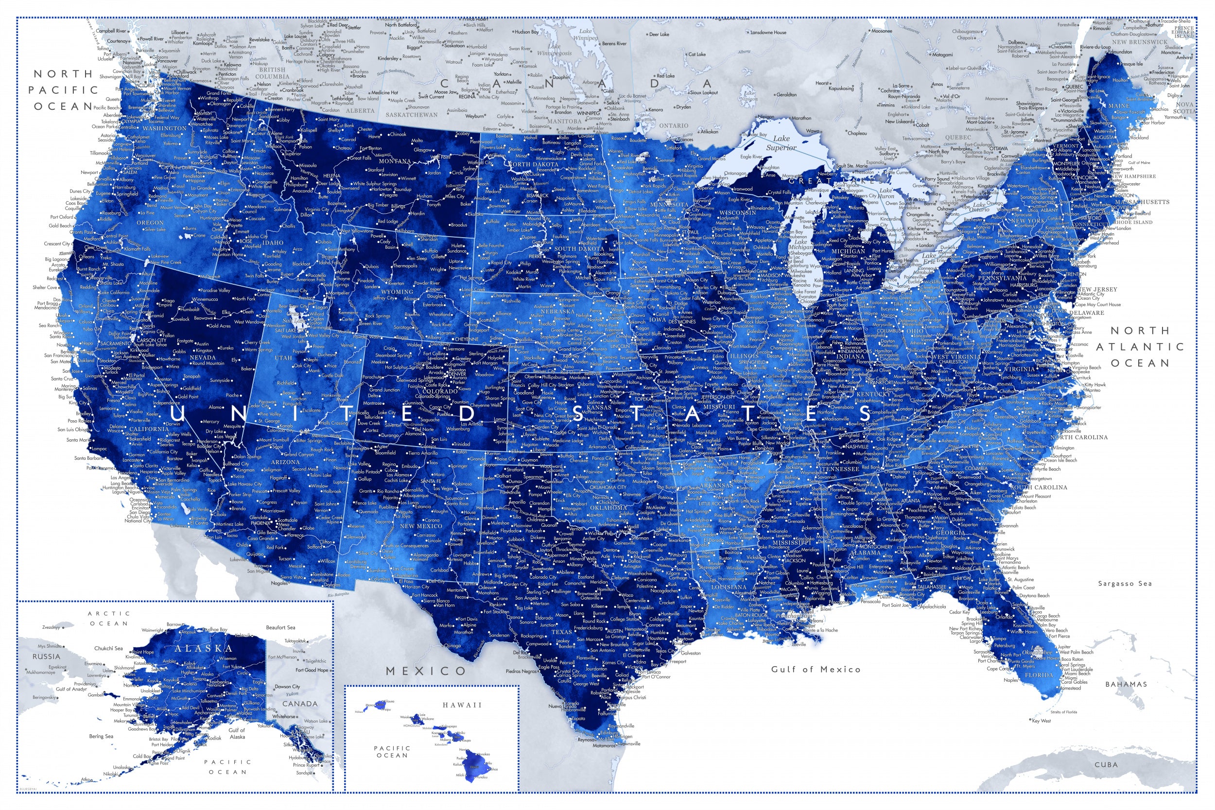 Highly detailed map of the United States, Gulzar