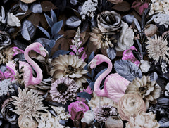 Wall mural Flamingo Garden No3 – fototapet med unikt motiv som skapar en inspirerande fondvägg