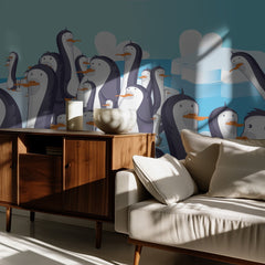 Busy Penguin Colony