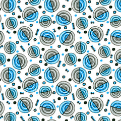 Wall mural Circles Galore Blue Gray Geometric – fototapet med unikt motiv som skapar en inspirerande fondvägg