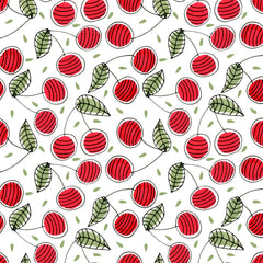 Wall mural Red Cherries Fruit – fototapet med unikt motiv som skapar en inspirerande fondvägg
