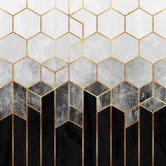 Wall mural Charcoal Hexagons – fototapet med unikt motiv som skapar en inspirerande fondvägg