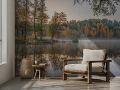 Golden Autumn Lake Reflection