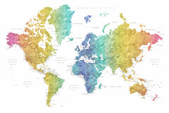 Wall mural Jude world map in Spanish – fototapet med unikt motiv som skapar en inspirerande fondvägg