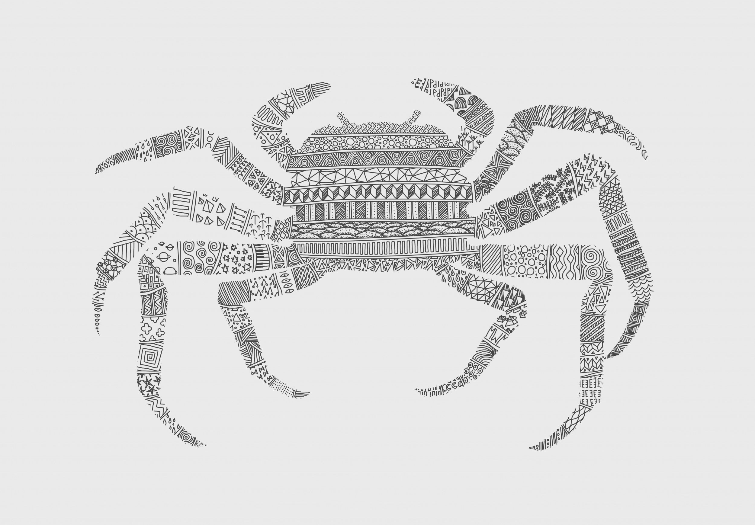 Crab Grey Poster Grey