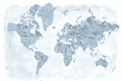 Wall mural World map with outlined countries Jacq – fototapet med unikt motiv som skapar en inspirerande fondvägg