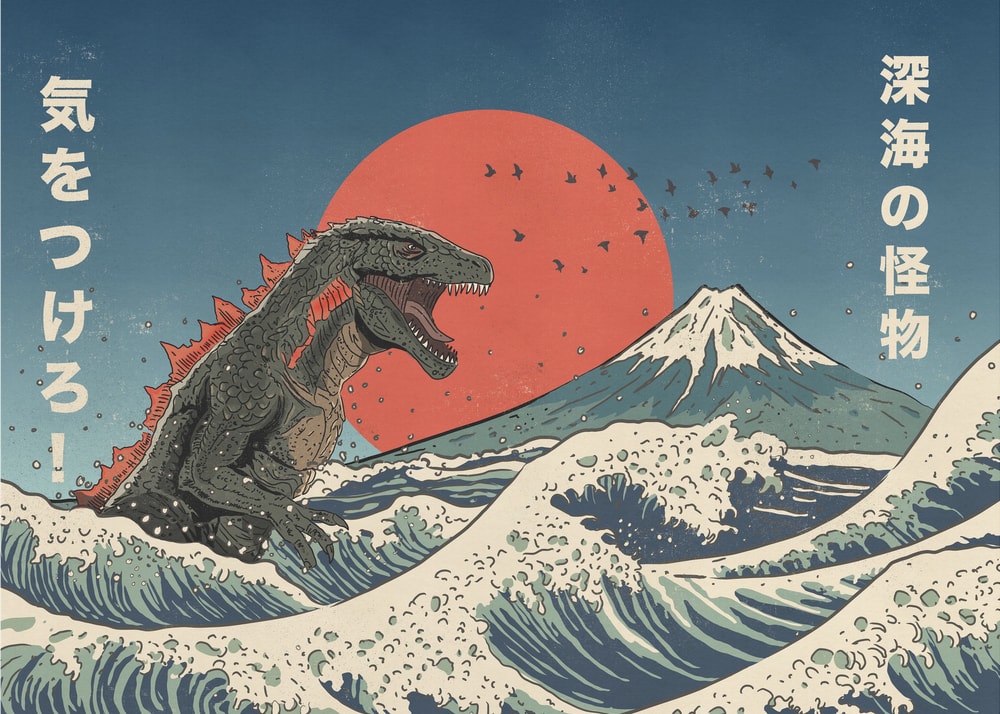 Godzilla Mount Fuji Wave