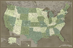 Wall mural Highly detailed map of the United States Camo – fototapet med unikt motiv som skapar en inspirerande fondvägg