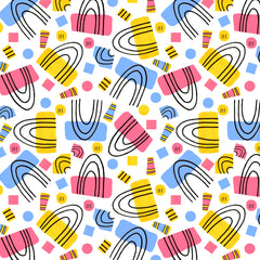 Wall mural Horizon Rainbows Yellow Blue Pink – fototapet med unikt motiv som skapar en inspirerande fondvägg