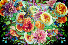 Wall mural Morning Blooms Cancan – fototapet med unikt motiv som skapar en inspirerande fondvägg