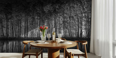 Black White Forest Reflections