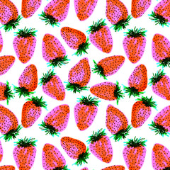 Wall mural Lavender Red Strawberries Fruit – fototapet med unikt motiv som skapar en inspirerande fondvägg