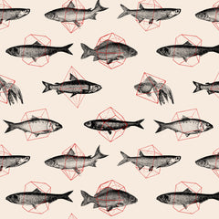Wall mural Fish In Geometrics Nº1 – fototapet med unikt motiv som skapar en inspirerande fondvägg
