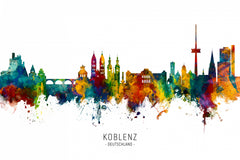 Wall mural Koblenz Germany Skyline – fototapet med unikt motiv som skapar en inspirerande fondvägg