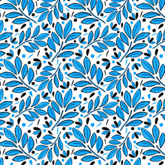 Wall mural Lushy Leaves Blue Black – fototapet med unikt motiv som skapar en inspirerande fondvägg