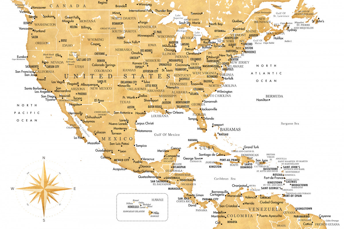 Golden kart over USA og Mexico