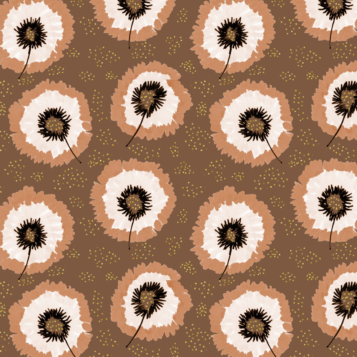 Polka Dot Blomsterfrynser Mokkagull