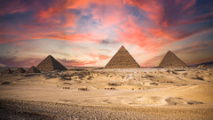 Wall mural The 9 Pyramids of Giza – fototapet med unikt motiv som skapar en inspirerande fondvägg