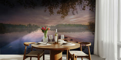 Misty Morning Lake Reflection