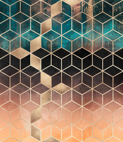 Wall mural Ombre Dream Cubes – fototapet med unikt motiv som skapar en inspirerande fondvägg