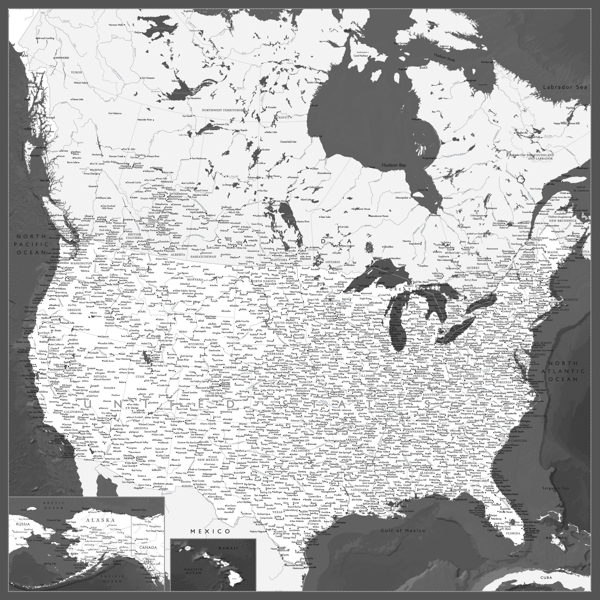 Highly detailed map of the United States, Olson