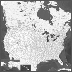 Wall mural Highly detailed map of the United States Olson – fototapet med unikt motiv som skapar en inspirerande fondvägg