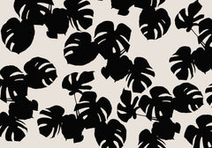 Wall mural Monstera Leaves Black – fototapet med unikt motiv som skapar en inspirerande fondvägg
