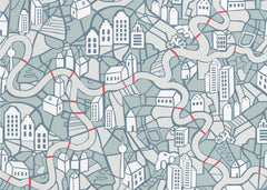 Urban River City Map