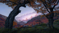 Wall mural Sunset from window – fototapet med unikt motiv som skapar en inspirerande fondvägg