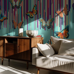Vibrant Butterflies with Stripes