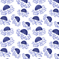 Wall mural Confetti Rainbows Navy Blue – fototapet med unikt motiv som skapar en inspirerande fondvägg