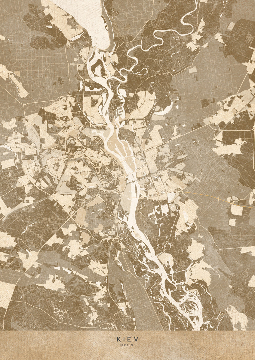 Sepiakart over Kyiv (førkrigstids)