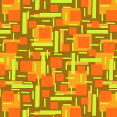 Wall mural Shapely Overlap Orange Green On Brown Orange Geometric Abstract – fototapet med unikt motiv som skapar en inspi...