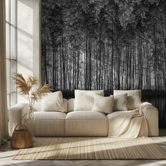 Black White Forest Reflections