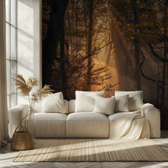 Sunlit Autumn Forest
