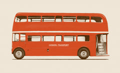 Wall mural Red English Bus – fototapet med unikt motiv som skapar en inspirerande fondvägg