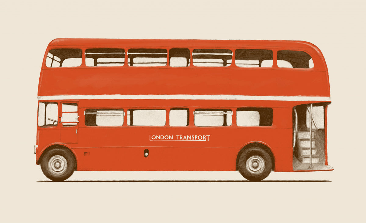 Rød engelsk buss