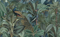 Djungel Jungle Birds Garden No2 – Exotisk fototapet med tropisk påfågel – fototapet med unikt motiv som skapar en inspirer...