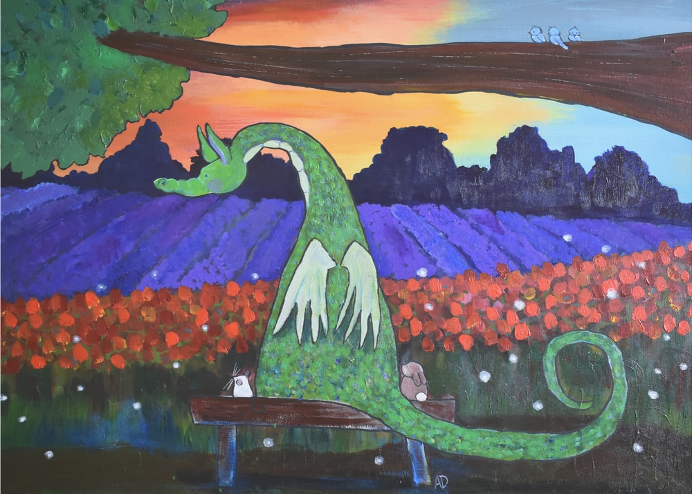 Whimsical Dragon Sunset