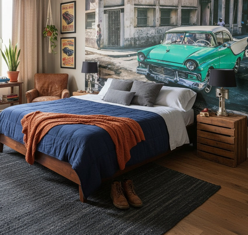 Habana street - Fototapet med klassisk bil i Havanna