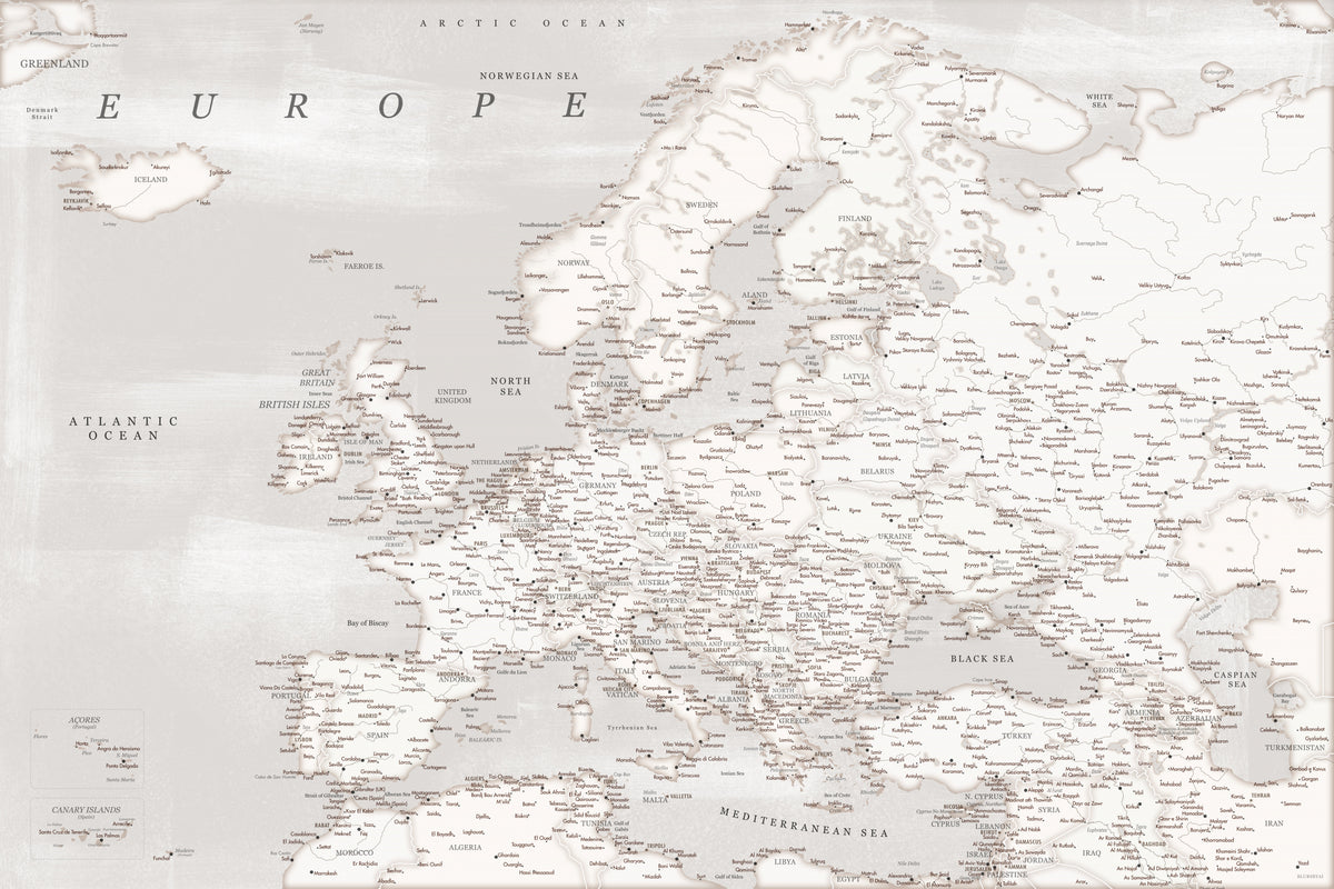 Lysander detaljert kart over Europa