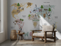 Cute Animal World Map
