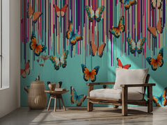 Vibrant Butterflies with Stripes