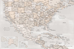 Wall mural Lucille map of the United States and the Caribbean sea – fototapet med unikt motiv som skapar en inspirerande f...