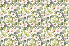 Wall mural Ananada watercolor botanical pattern – fototapet med unikt motiv som skapar en inspirerande fondvägg
