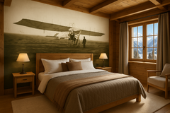 Wall mural Air pioneers – Historisk flygfotografi från pionjärtiden – fototapet med unikt motiv som skapar en inspirerande...