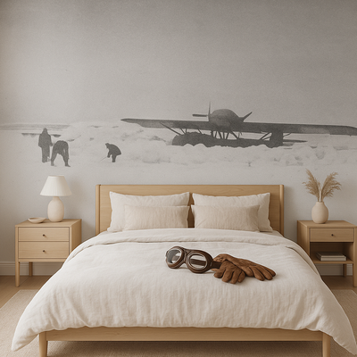 Aircraft in snow – Historisk flyfotografi fra forrige århundre rumsbild 3