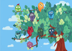 Colorful Owls Tree