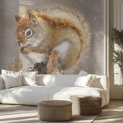 Snowy Red Squirrel