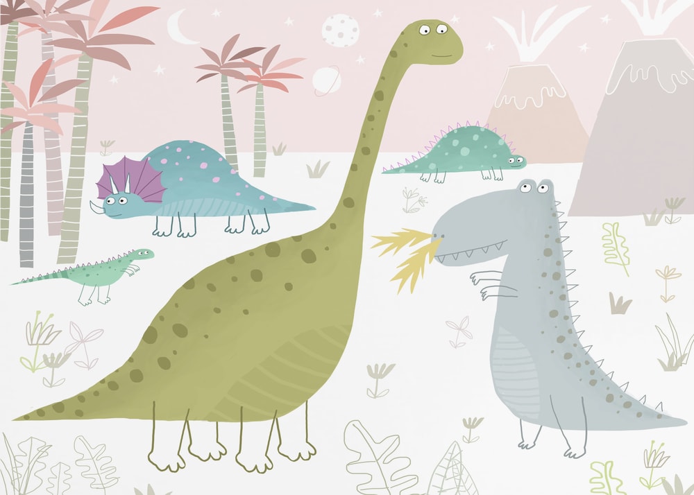Cute Pastel Dinosaurs
